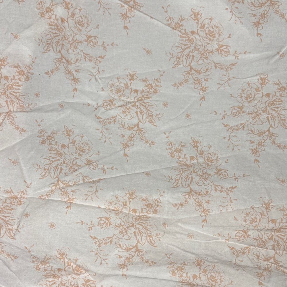 Levtex Floral Cotton Fabric in Peach and Cream